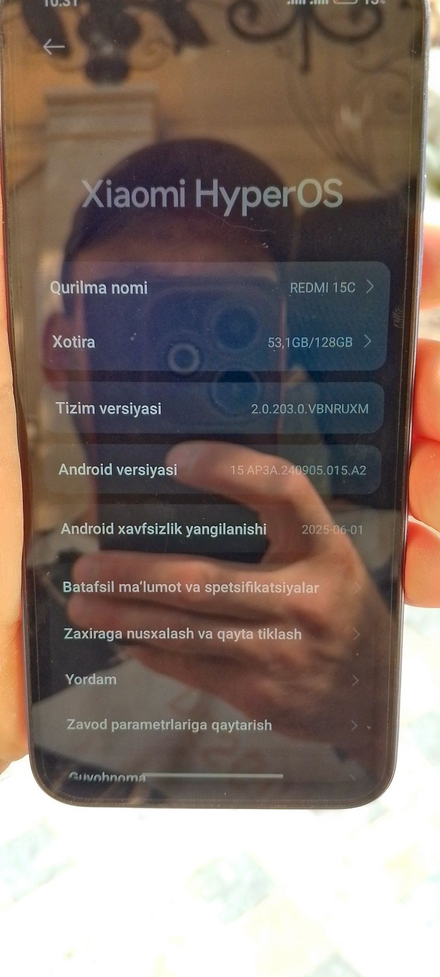 Redmi 15 c xotira 128/4+4