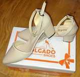 Pantofi dama, bej, toc 5 cm. Elegant-casual