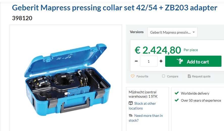 Geberit / Novopress ZB203 42-54мм - Комплект пресоващи челюсти