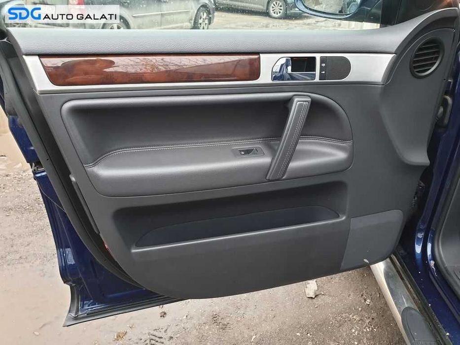 Fata Interioara Piele Neagra Usa Portiera Stanga Fata VW Touareg 7L VOLAN DREAPTA 2003 - 2010