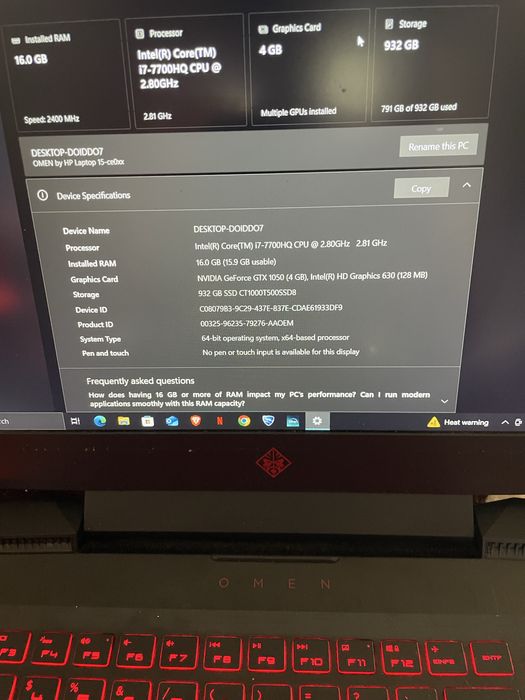 Vand/schimb Laptop OMEN by Hp Laptop 15-ce0xx