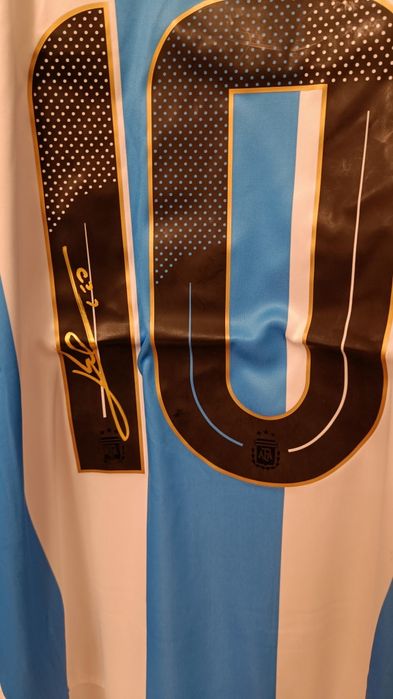 Tricou Leo Messi 10 Argentina cu autograf