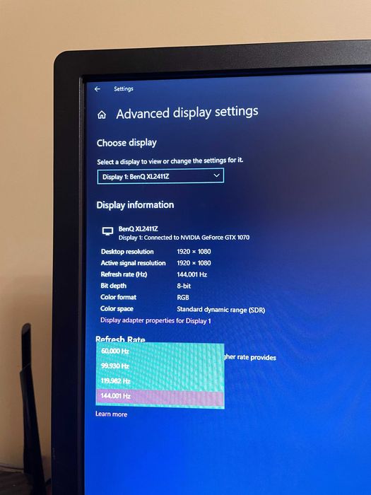 Monitor Gaming BenQ XL2411Z 24 inch 1ms 144hz