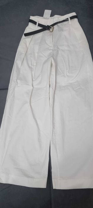 Pantaloni H&M albi noi XS