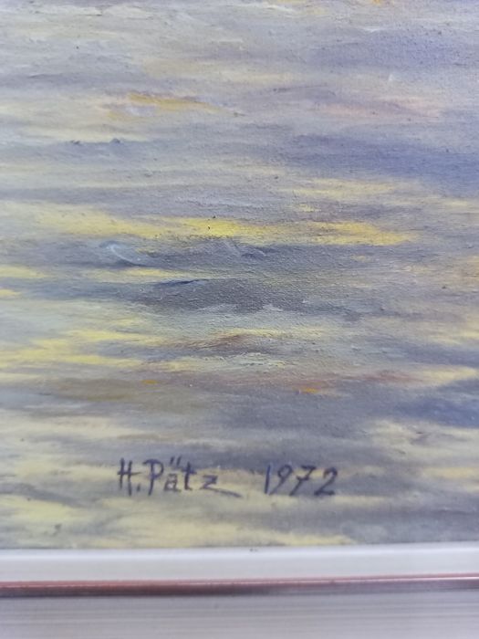 Майсторска Картина с Ветроход на Залез