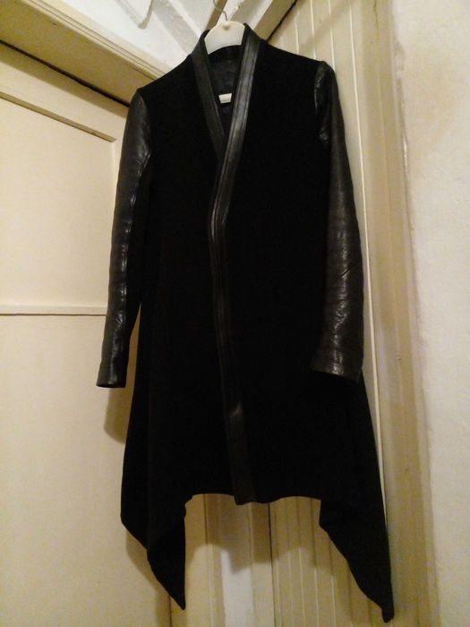 Rick Owens палто - вълна, кашмир, кожа - обличано веднъж!