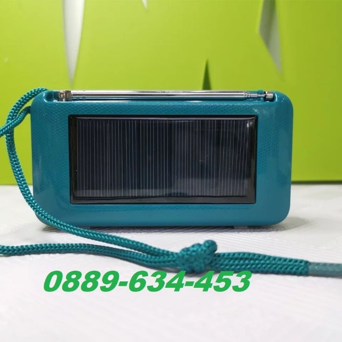Соларно FM РАДИО колонка с Bluetooth USB ФЕНЕР Power Bank батерия