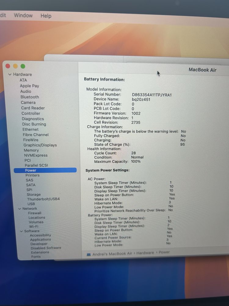 Apple MacBook Air 2020 M1, 256GB, 8GB , 100% baterie