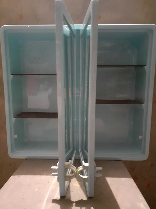 DULAP SUSPENDAT BAIE, cu doua usi cu oglinzi, din PVC, culoare BLEU