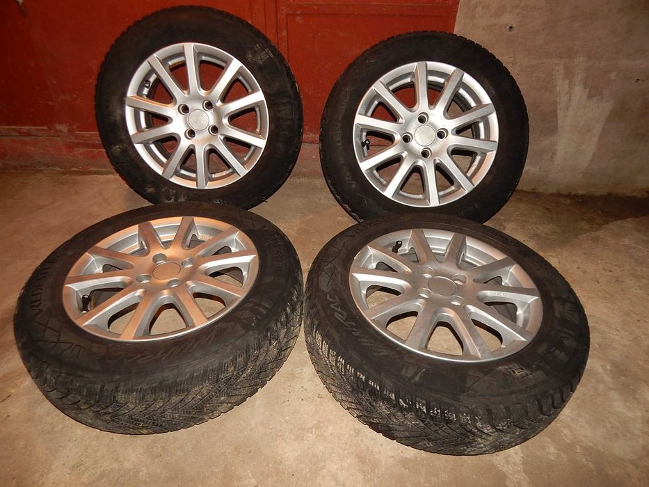 Set 4 Jante aliaj cu cauciucuri de iarna logan  r15″