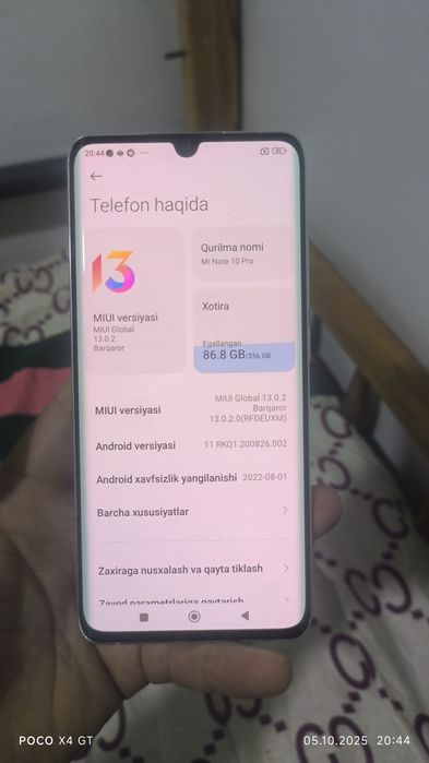 Mi Note 10 pro 8/256 tali