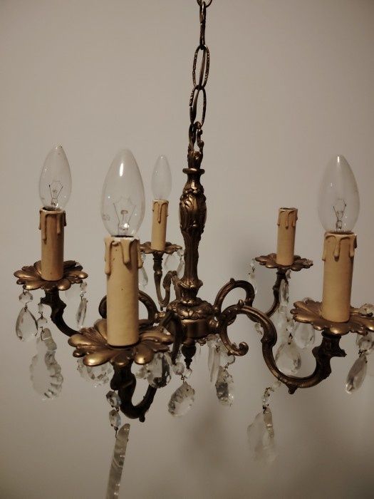 Candelabru antic din bronz masiv in stilul francez Louis si elemente d