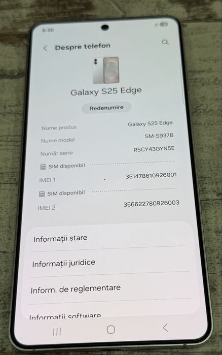 Samsung s25 edge Pret 2900 lei
