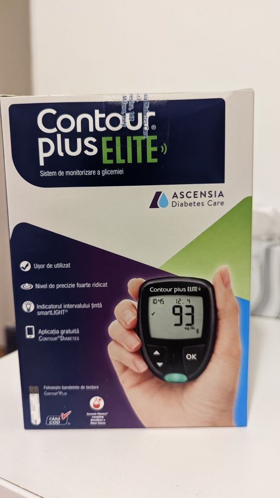 Kit aparat Contour Elite plus, 50 tests, 25 lancetes