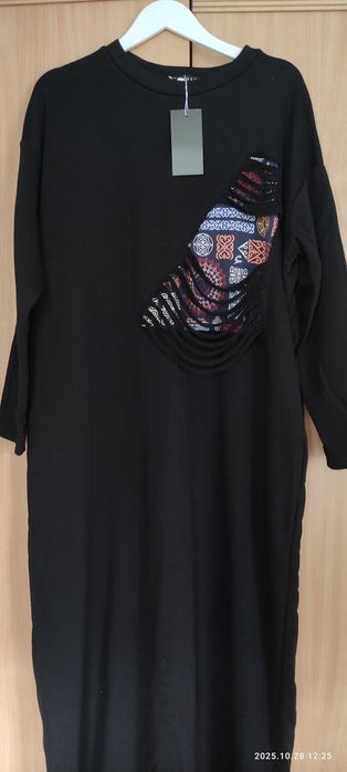 Трикотажное этноплатье в пол