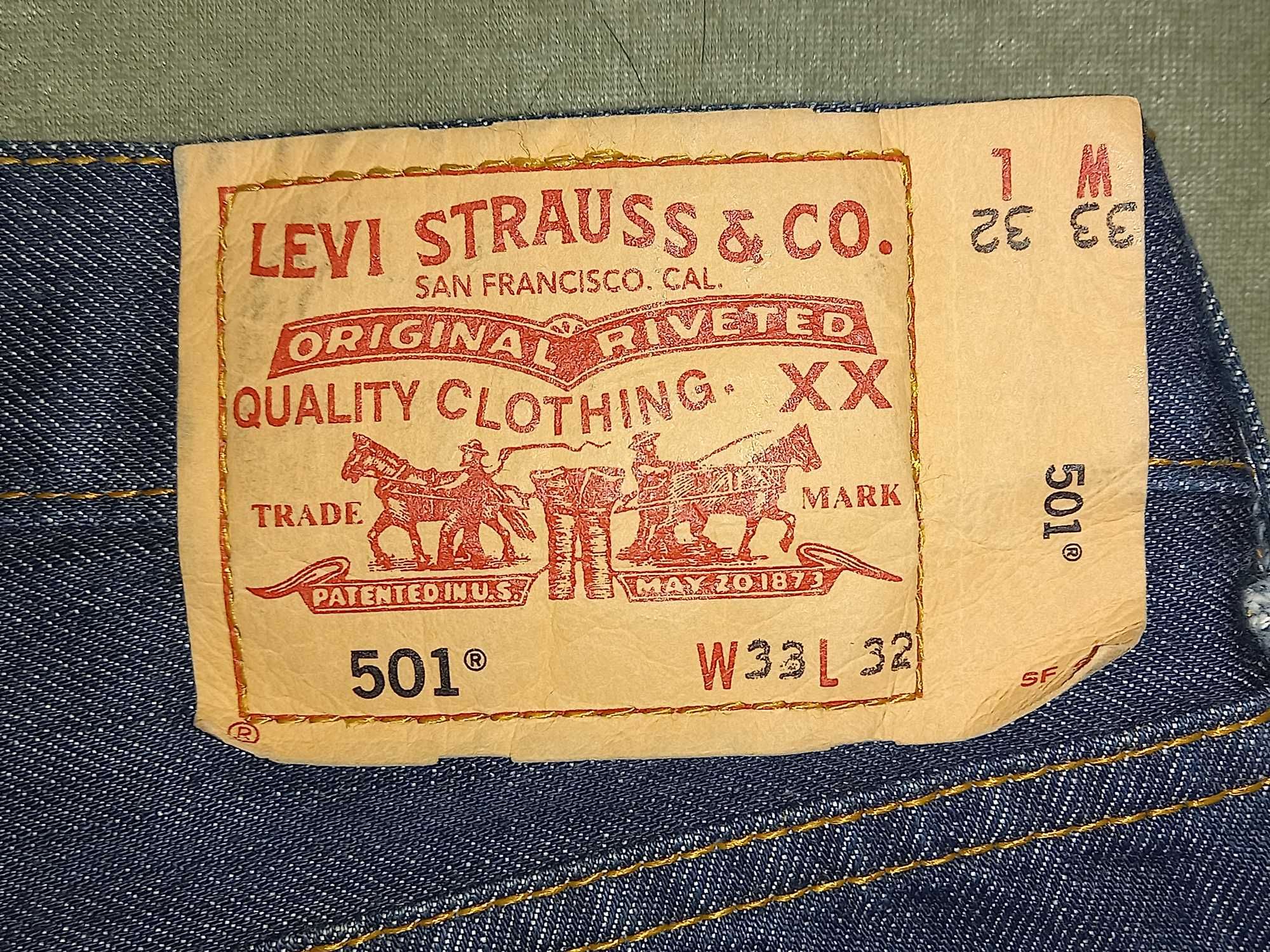 Мъжки Дънки Levi's 501 W33/L32 Чисто Нови без етикети