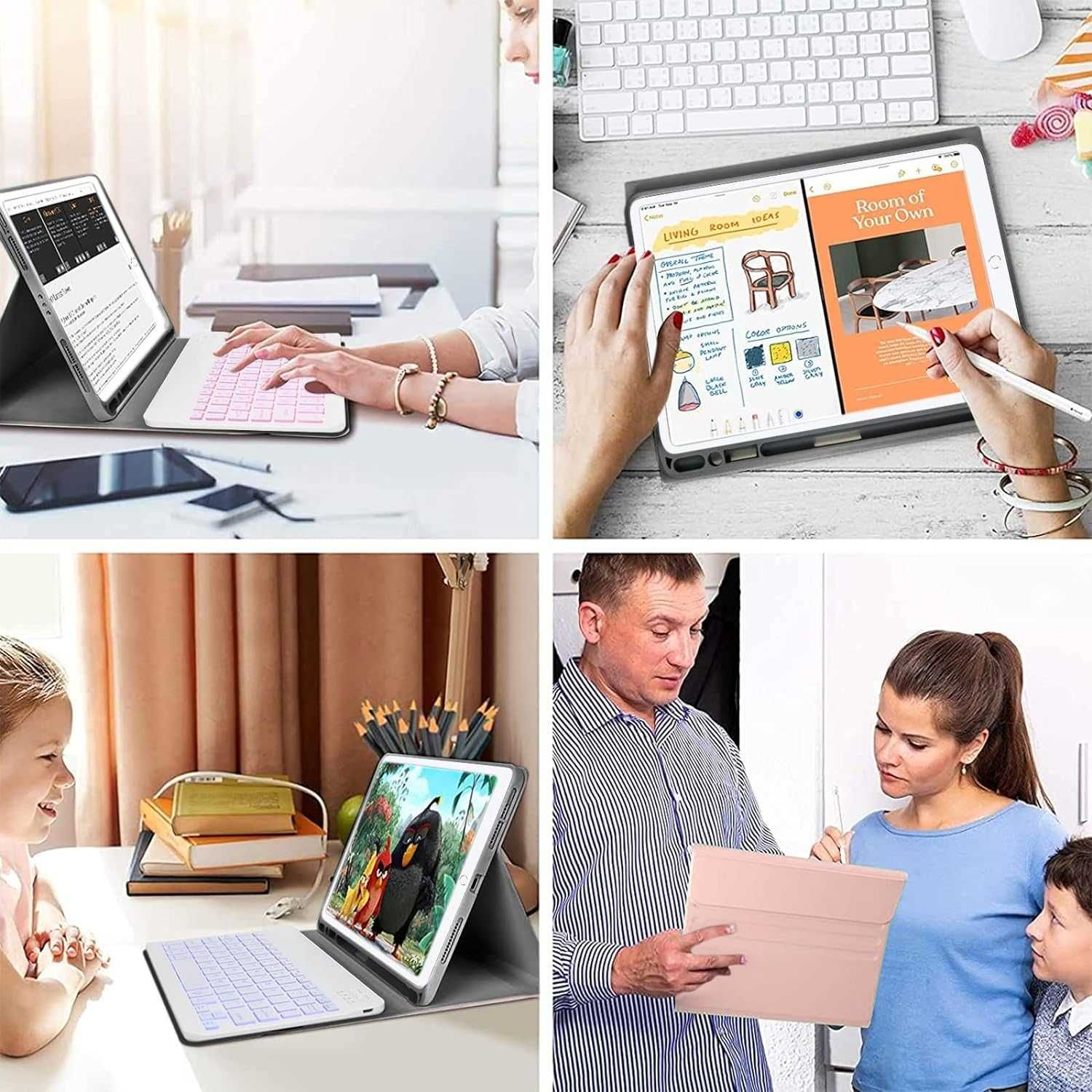 Husă cu tastatură Bluetooth Lachesis iPad 10.2 9-8-7 gen suport stilou
