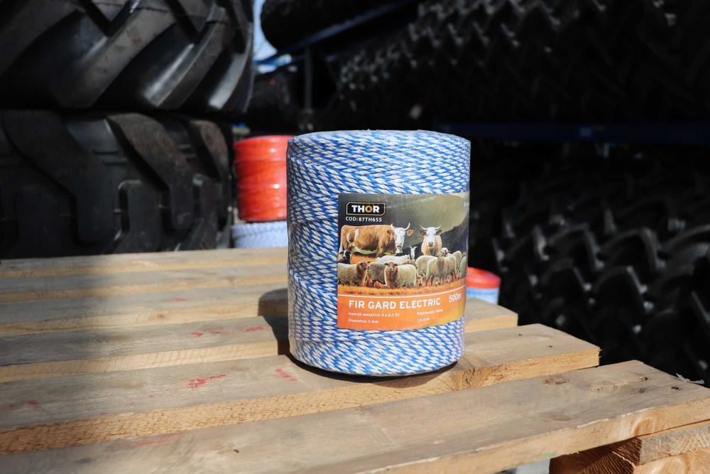 Gard Electric Rola fir alb-albastru 3mm insertie metalica 3x0.2mm 500m