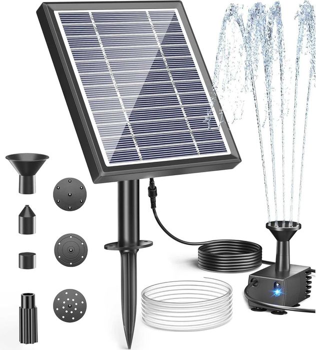 НОВ! Соларен фонтан Biling 2.5W – с филтър и 6 дюзи