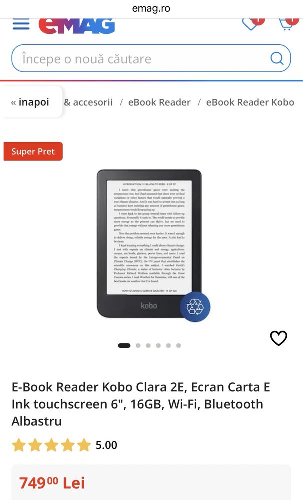 E-Book Reader Kobo Clara HD