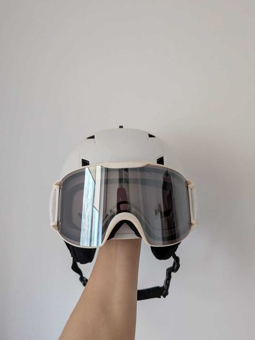 Set casca si ochelari ski Cygnus Alb XS = 53-54cm