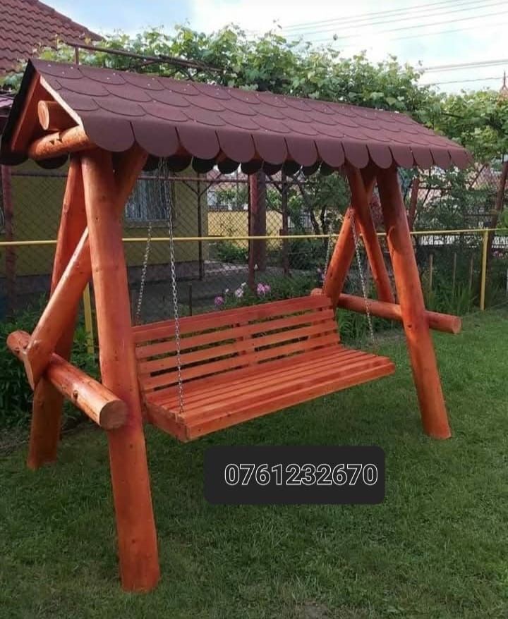 mese cu fotolii si leagane rustice