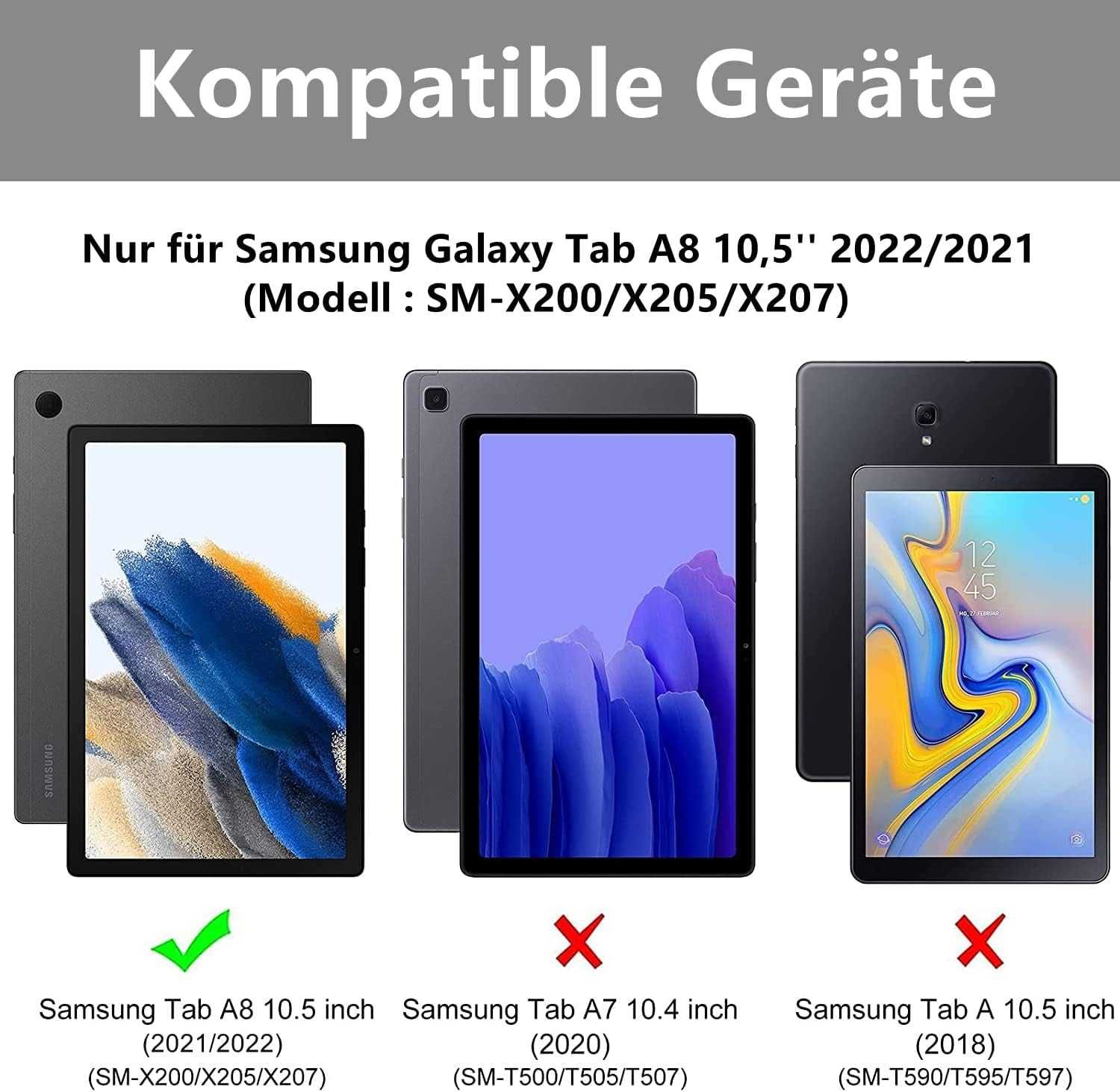 Samsung Galaxy Tab A8 Протектор Кейс със Светеща Клавиатура