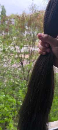 Натуральные неокрашенный детский волосы 75-74 см 220 грам без резинки.
