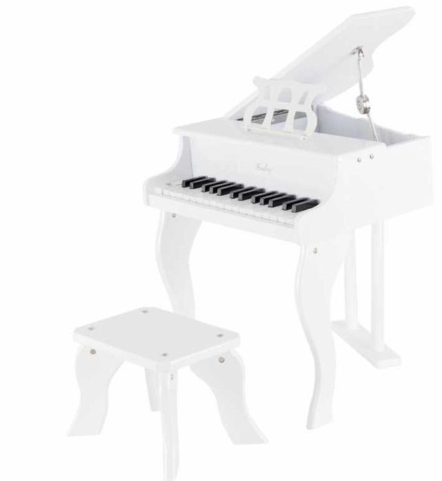 Pian pentru copii lemn scaun inclus 30 clape  roz rosu alb negru