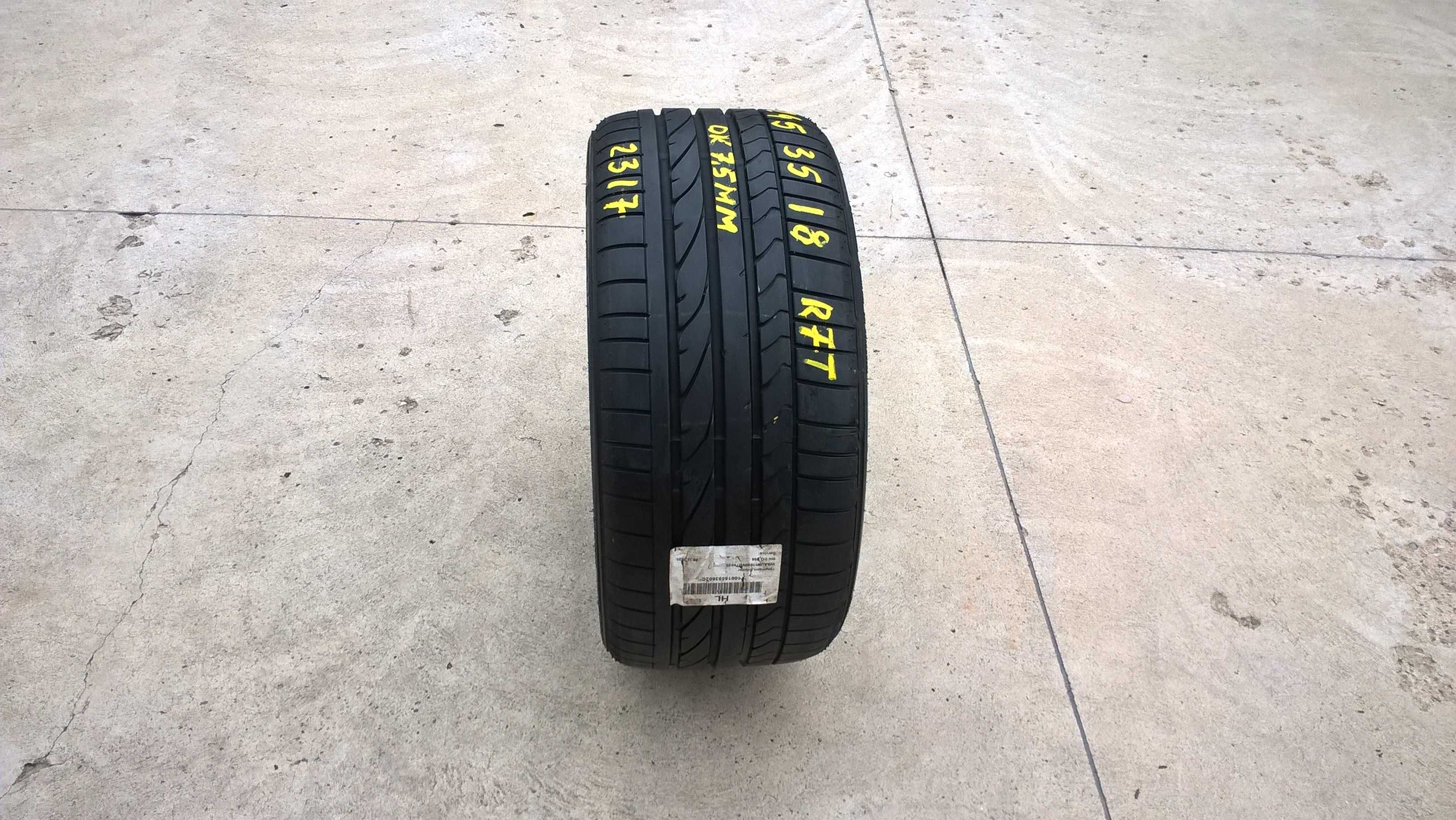 O anvelopa de vara 245 35 18 bridgestone potenza run flat 7,5 mm