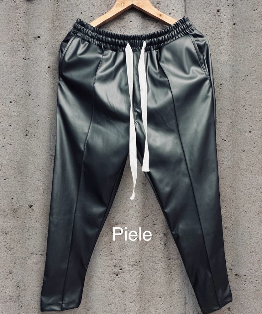 Pantaloni Piele cu siret lung! Calitate premium!
