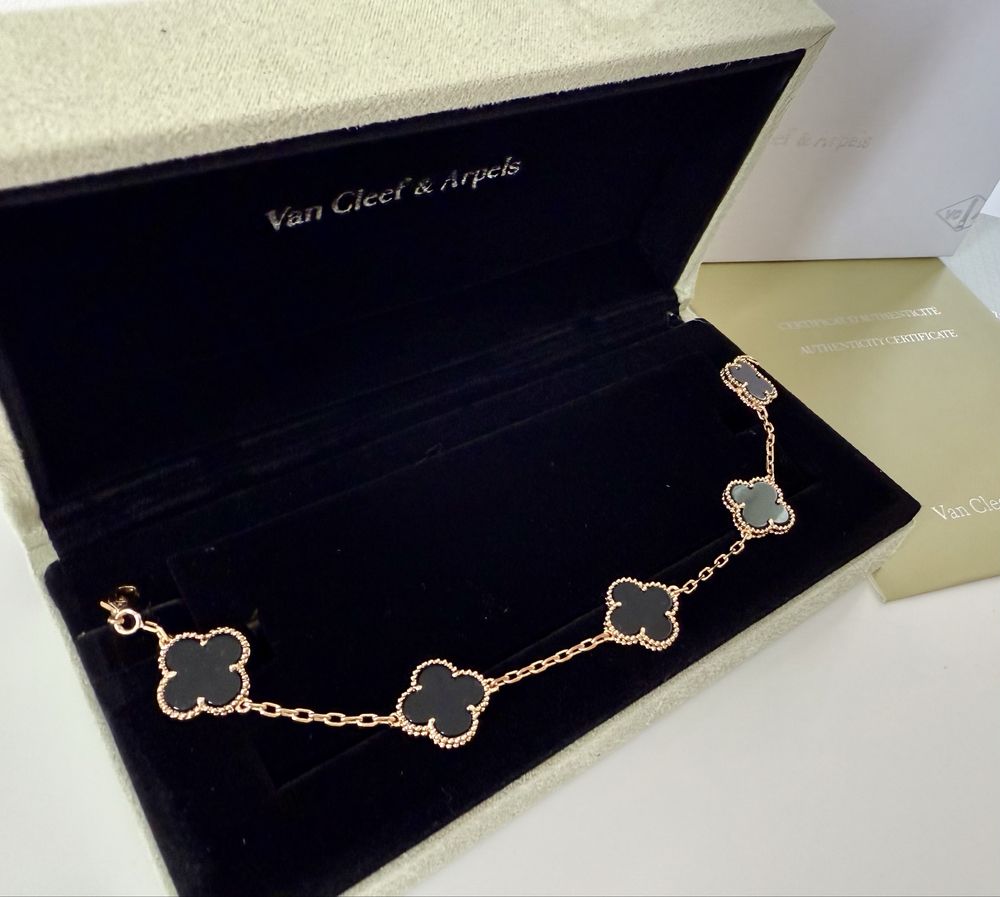 Van Cleef & Arpels Гривна с 18к Златно покритие - Цвят Черен + Кутия