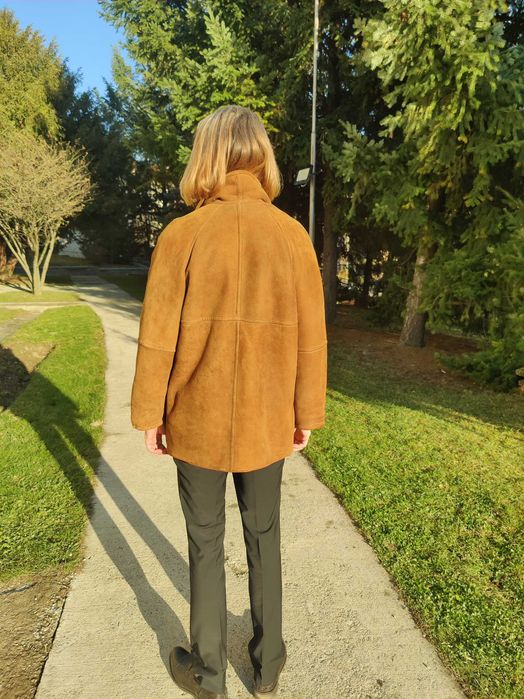 Cojoc barbat piele / blana naturala miel XL 48 NOU Maro Shearling