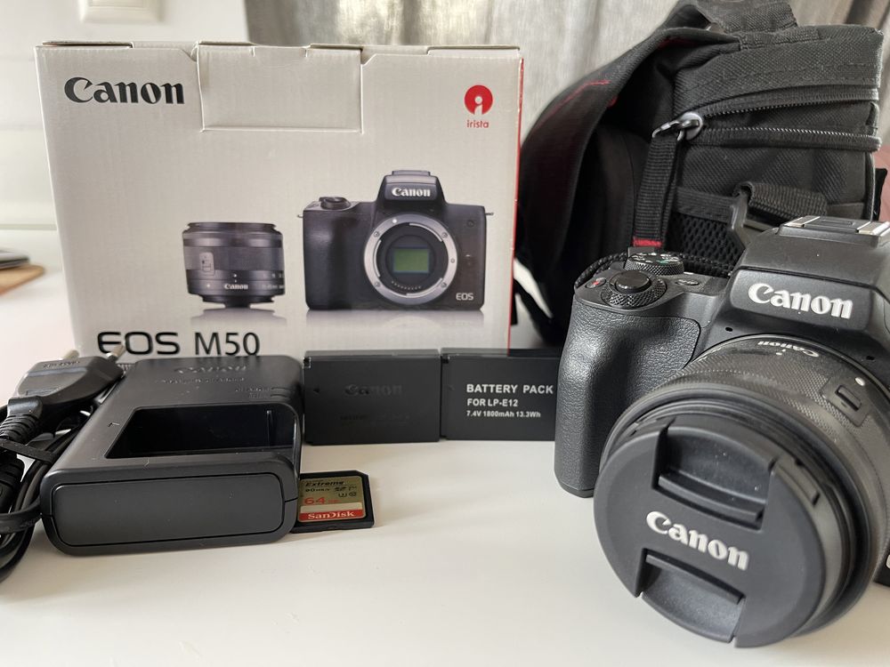 Kit aparat foto mirrorless Canon EOS M50, 24.1mp