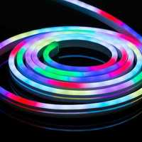 Furtun luminos LED neon flexibil, rola 5 m, multicolor