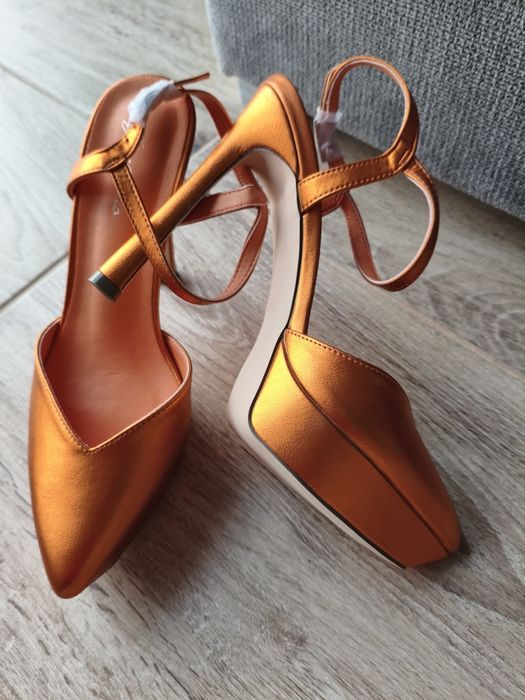 GENSHUO Sandale cu platformă și toc înalt pentru femei, mărimea 39 EU