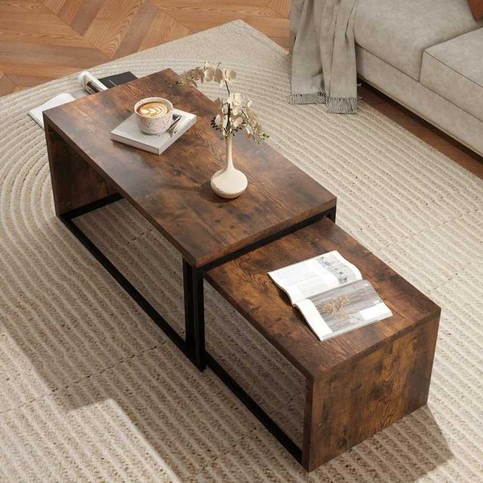 Комплект от 2 масички за кафе HOMCOM 90 x 48 x 42 см/59 x 42 x 36 см