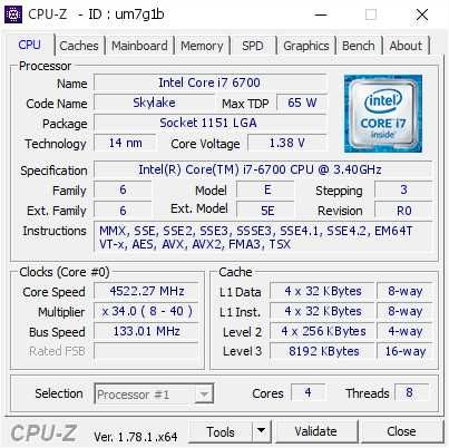 Procesor Intel Skylake, Core i7 6700 3.40GHz soket 1151 - tray