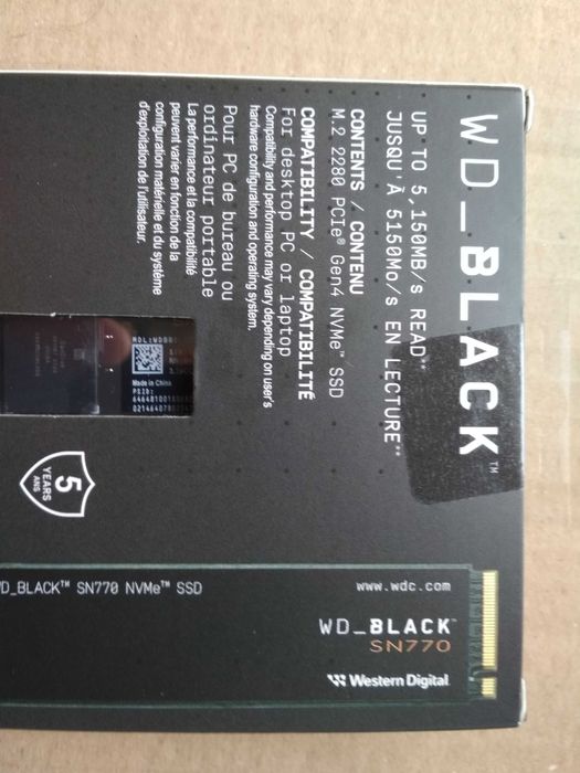 Геймърски SSD Western Digital Black SN770 2TB M.2
