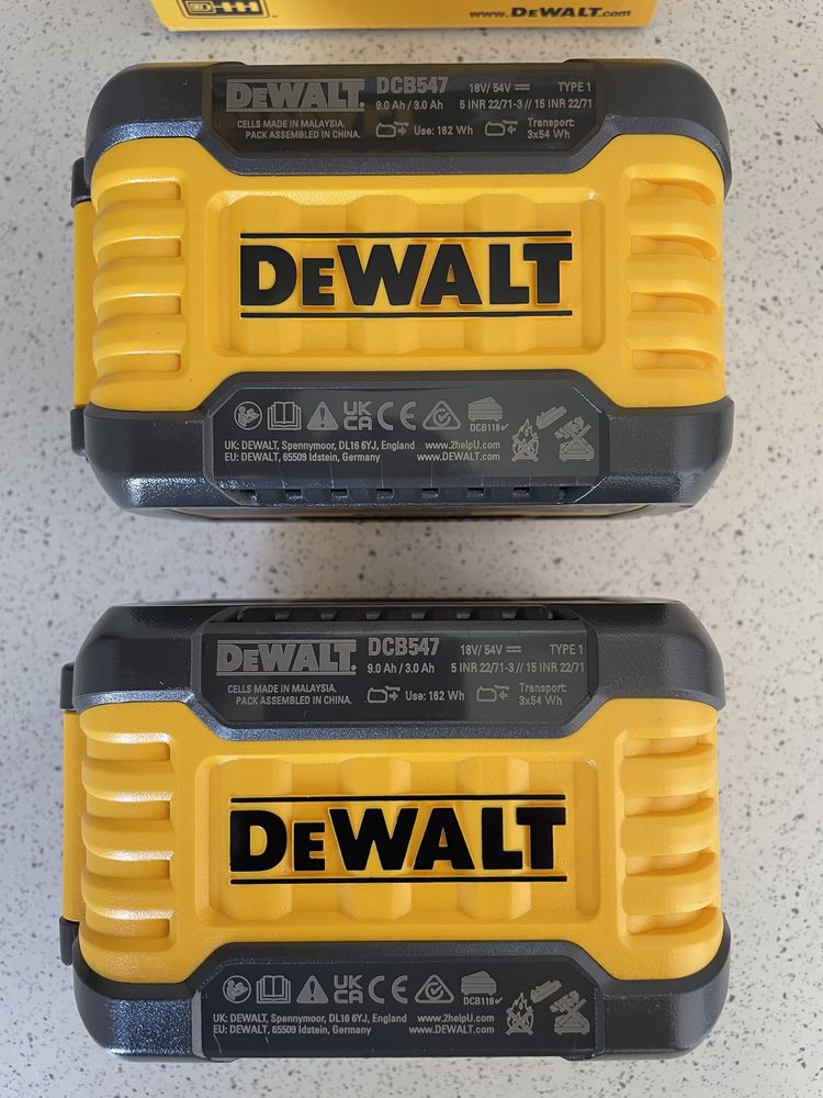 DeWALT FLEXVOLT Set 2 Baterii 9AH. DCB547X2 XR. Original, Nou !