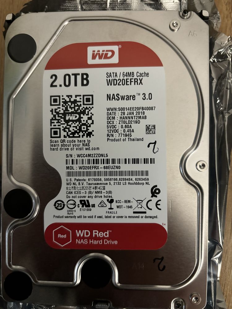 4 x HDD NAS Western Digital Red 2TB - compatibil Synology