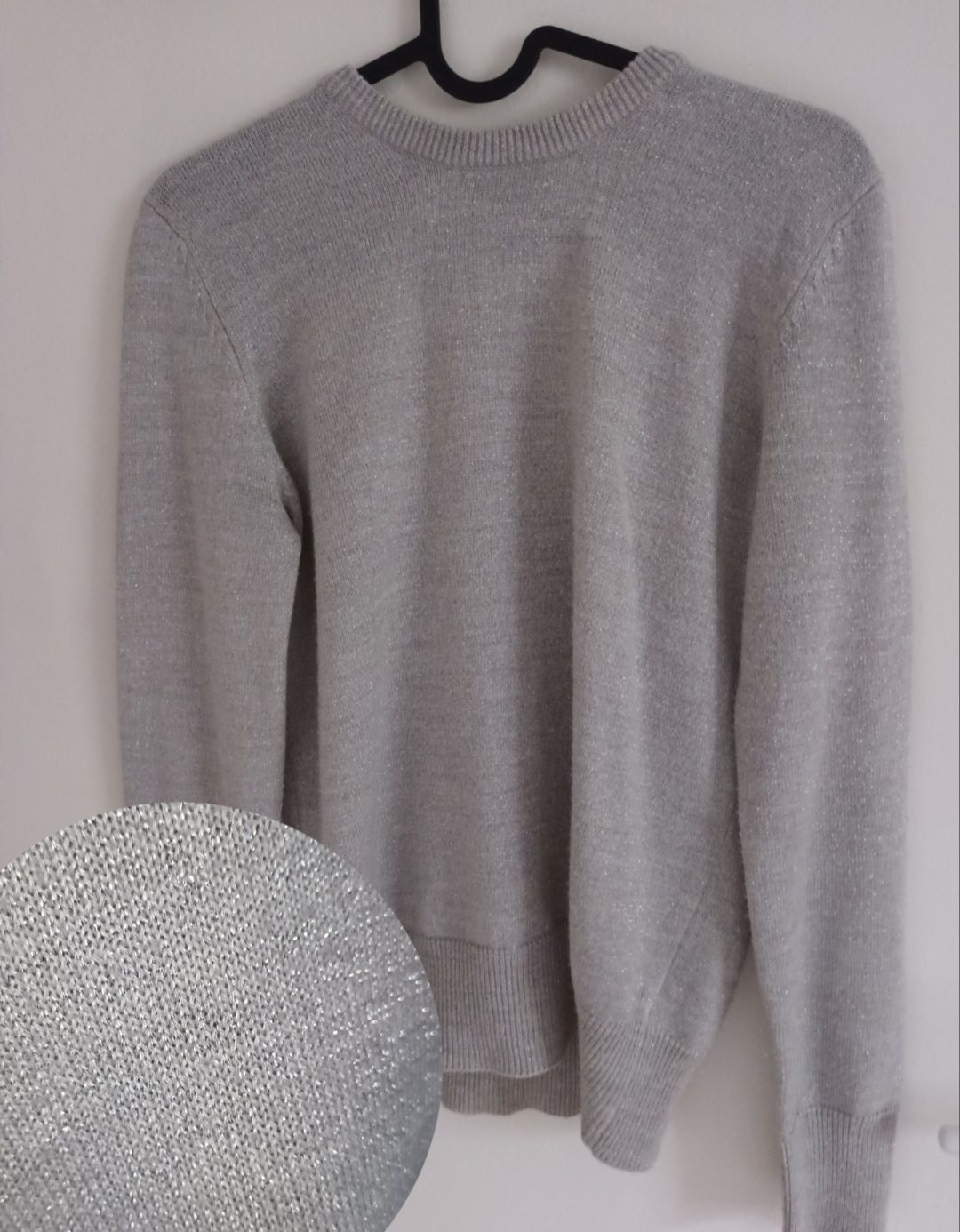 Блестящ сив пуловер Terranova