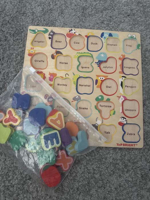 Puzzle din lemn Alfabet Animale