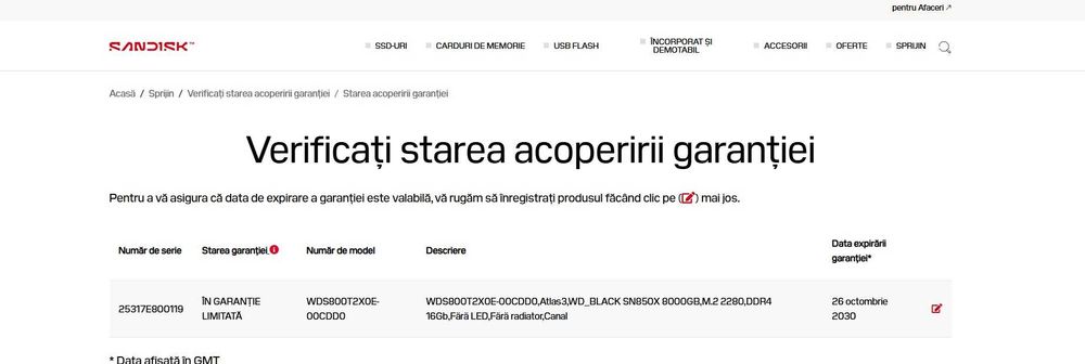 SSD WD Black SN850X de 8TB PCI Express 4.0-Nou, Garantie pana  in 2030