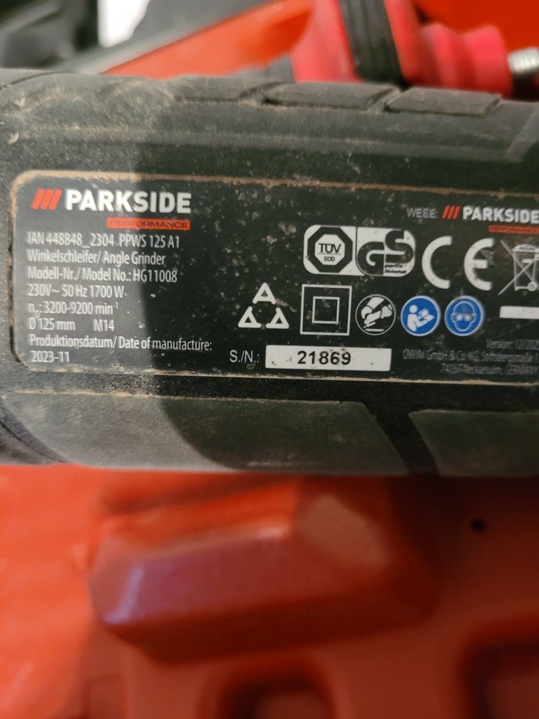 Ъглошлайф Parkside PPWS 125 A1 Angle Grinder(за части)