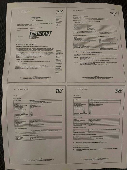 Спортно регулируемо окачване Audi A4 B5