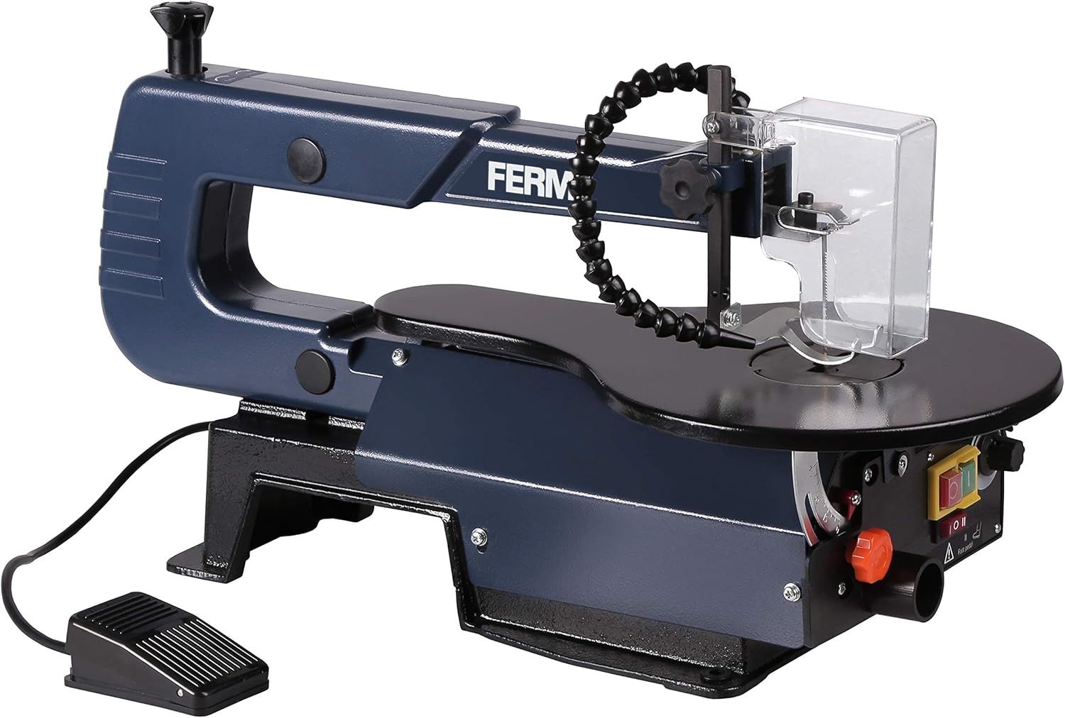 Ferăstrău FERM120W -comutator cu picior. Include lame și cheie