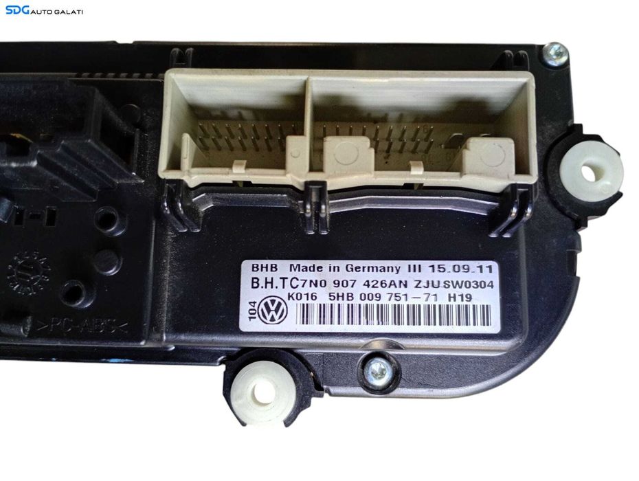 Panou Modul Unitate Comanda AC Aer Conditionat Clima Climatic cu Incalzire in Scaun Scaune Volkswagen Golf 6 Plus 2008 - 2013 Cod 7N0907426AN 5HB009751 [LC0615]