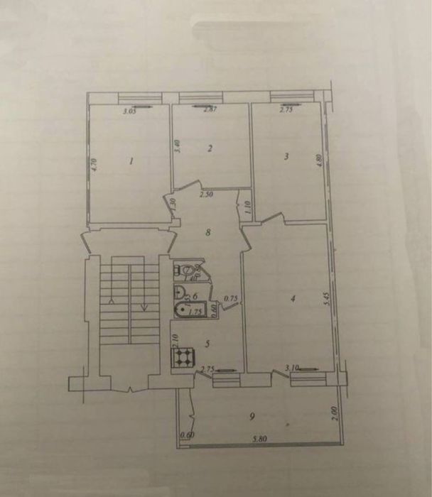 Центр Ц5 4 комнатная 3 этаж, 85м2. Кирпич. Ремонт средний