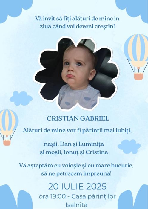 Invitații/meniuri digitale